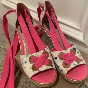 Sperry Topsider Espadrille Wedge Heel Ballet Tie Shoes